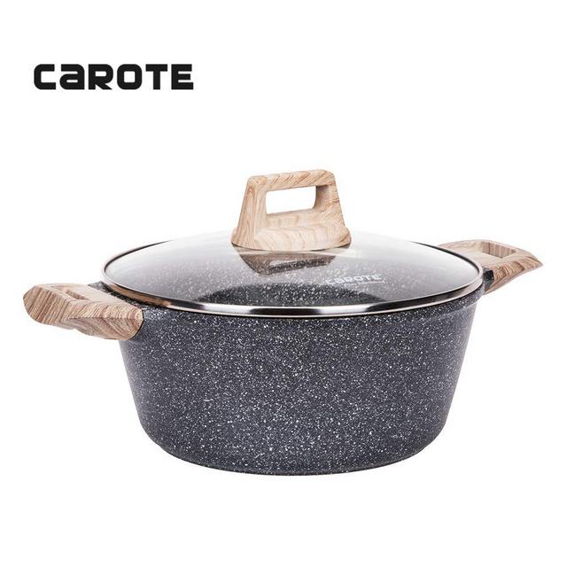 Carote Non-Stick Granite Stone Coating Casserole Dish with lid,6-Quart