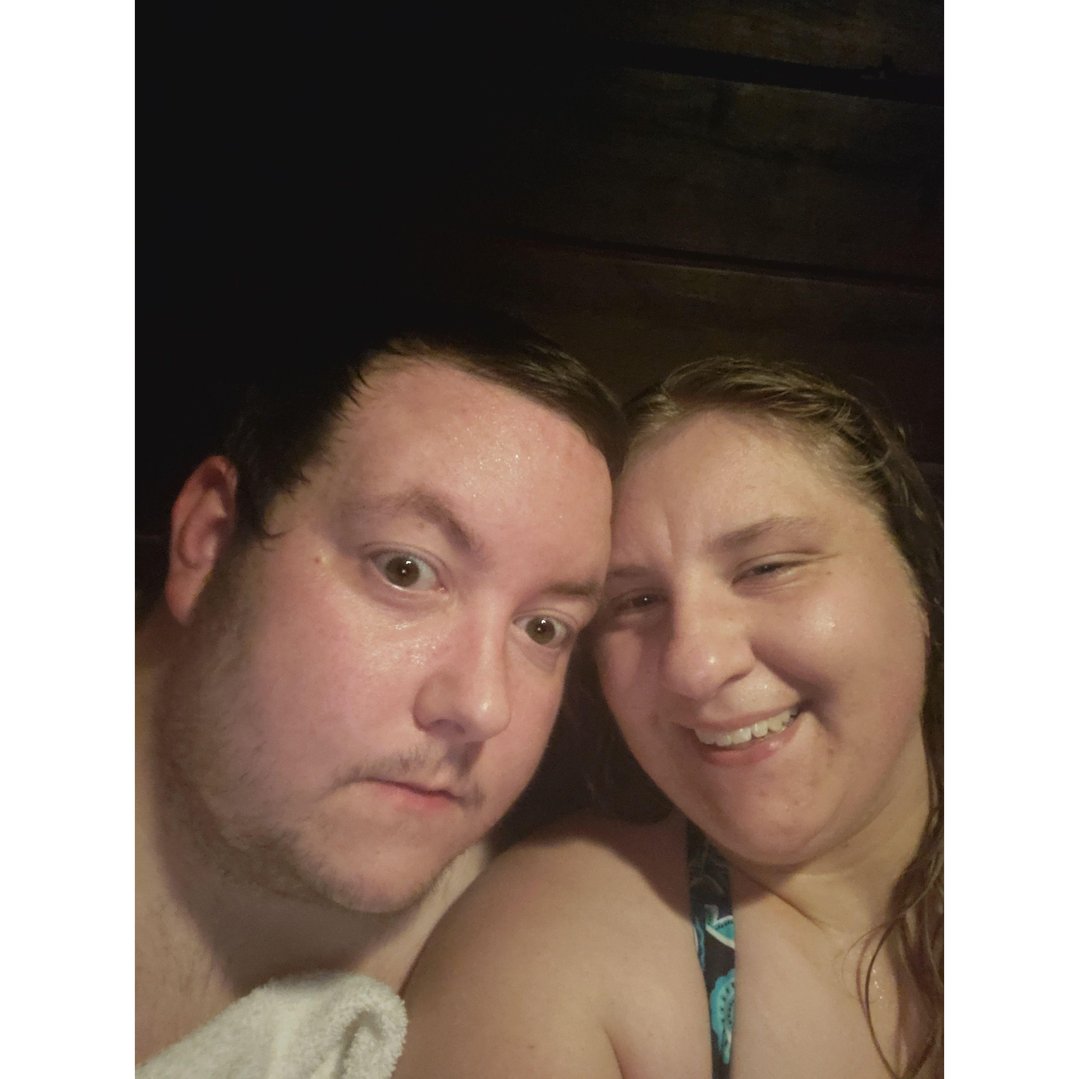 Selfie at the sauna.