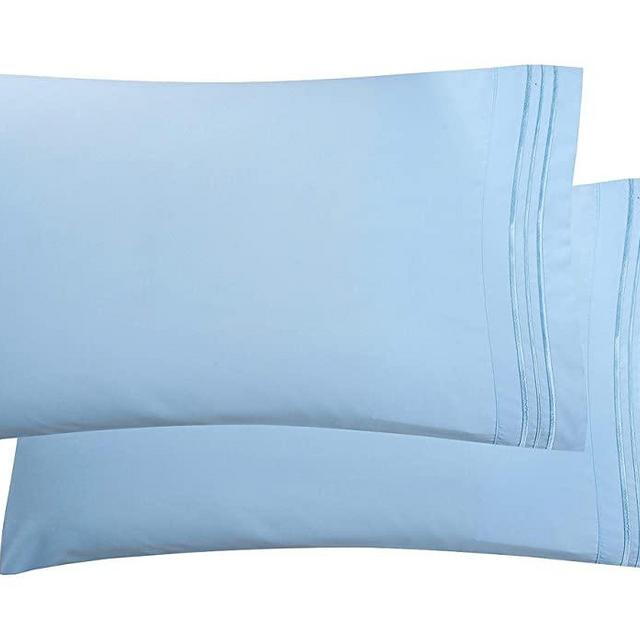 Elegant Comfort 2-Piece Pillowcase Set 1500 Thread Count Egyptian Quality Microfiber Double Brushed- Standard/Queen, Aqua Blue