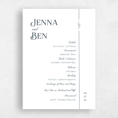 White Simple Wedding Program - Hartington