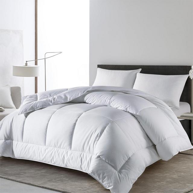 Peace Nest All Season Down Alternative Comforter Duvet Insert with Grid Jacquard Cover, King