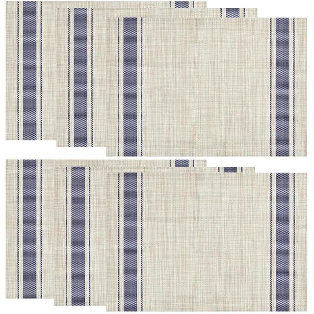 Niviy Beige Placemats Set of 6, 12x18 Inch Heat Resistant Non-Slip Washable Durable Table Mats for Holiday Party Kitchen Dining Room Decoration