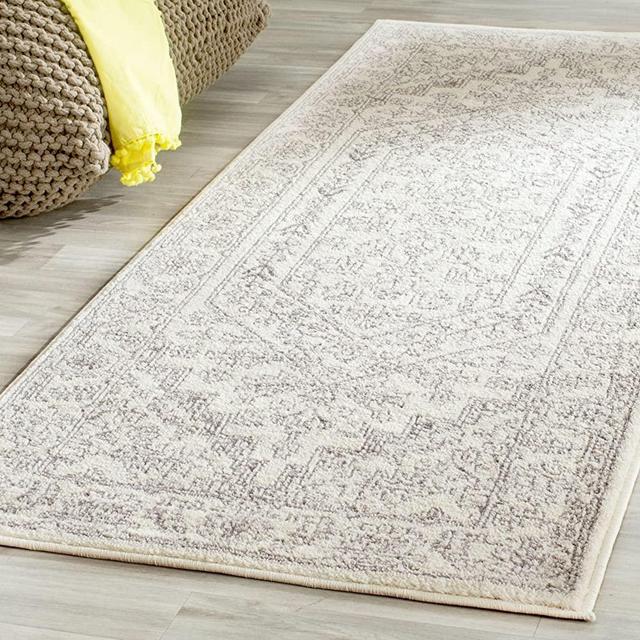 Safavieh Adirondack Collection Ivory and Silver Oriental Vintage Medallion Runner (2'6" x 8')