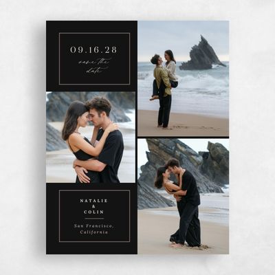 Black Typography Wedding Save the Date - Sarnai Multiphoto