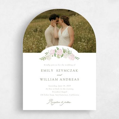 Pink Arch Wedding Invitation - Speranza Photo