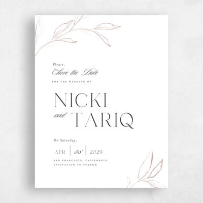 White Simple Wedding Save the Date - Finch Portrait