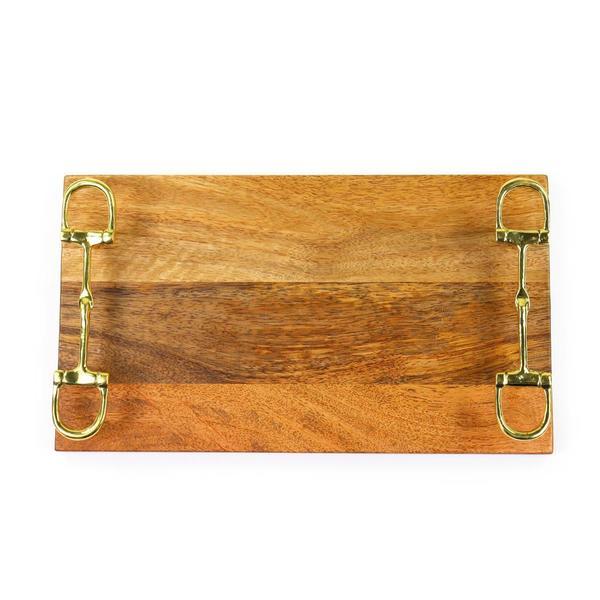 Wooden Cheese Tray with Snaffle Handles