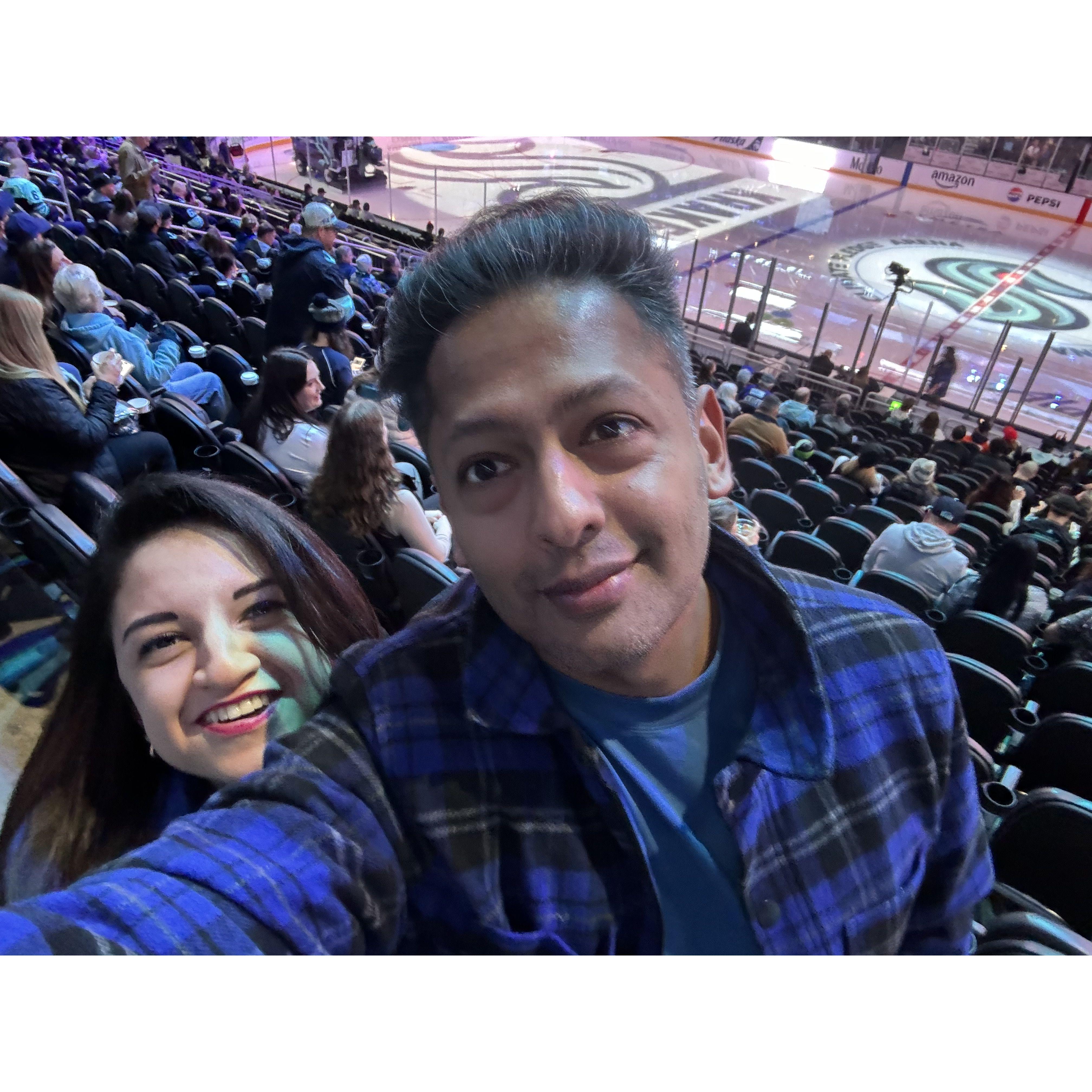 Our first time together at the Kraken game