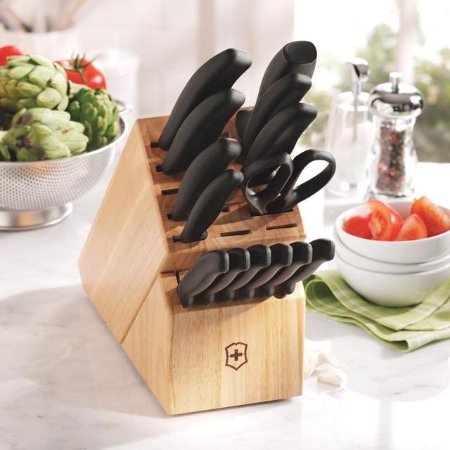 Victorinox Swiss Classic Knife Block, Black, Set of 15
