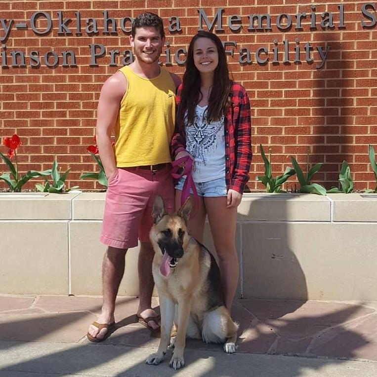 Our first year of medical school (M1 year) visiting Kelsey's other little sister, Jessie, down at OU for her birthday!