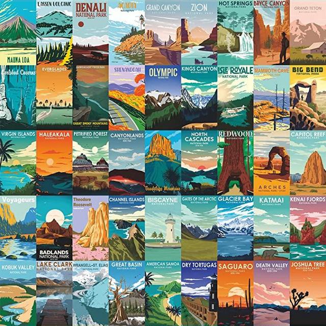 National Parks Puzzle for Adults 1000 Pieces, Travel Poster Landscape Puzzle Including Zion Yellowstone Yosemite, Nature Jigsaw Puzzles Scenery Mountain Scene