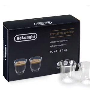 De'Longhi Espresso Collection (6) Glass Gift Set - Espresso Double Wall Thermal Glasses - DLSC300