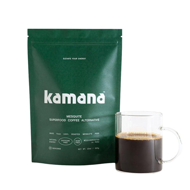 Kamana Caffeine Free Coffee Alternative - 100% Mesquite, Medium Roast Coffee Substitute - Smooth & Rich, Low Acid Superfood Adaptogen Drink for Immunity, Gut Health, Energy and Focus (28 Servings)