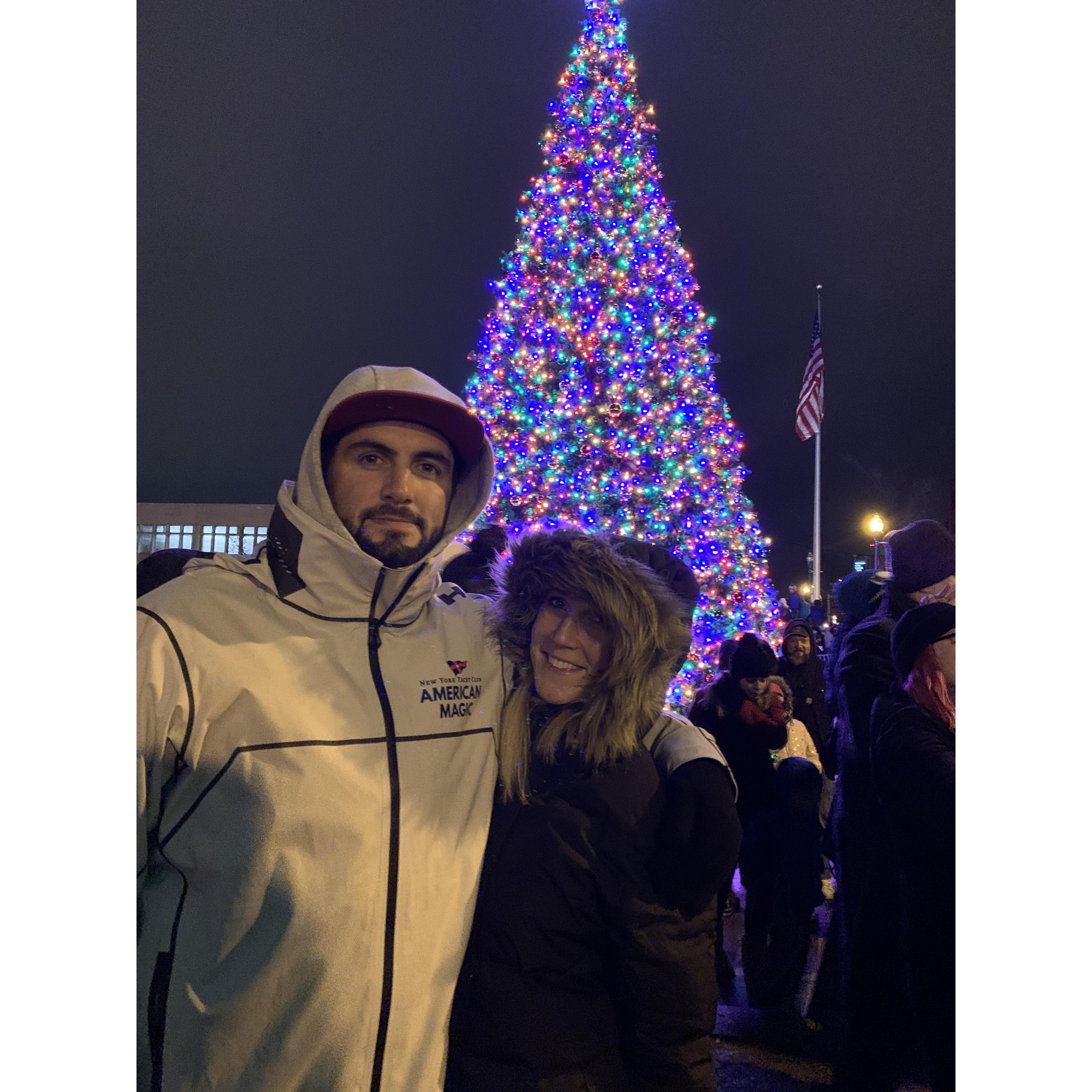 One of us was prepared for Syracuse in November. 2019 tree lighting ceremony downtown.