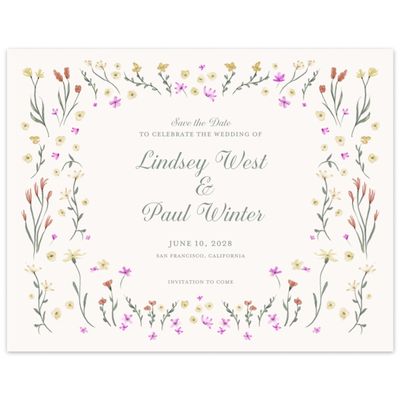 Beige Spring Wedding Digital Save the Date - Harebell Landscape