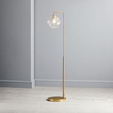 Sculptural Glass Faceted Floor Lamp