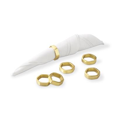 Gold Hexagon Napkin Ring