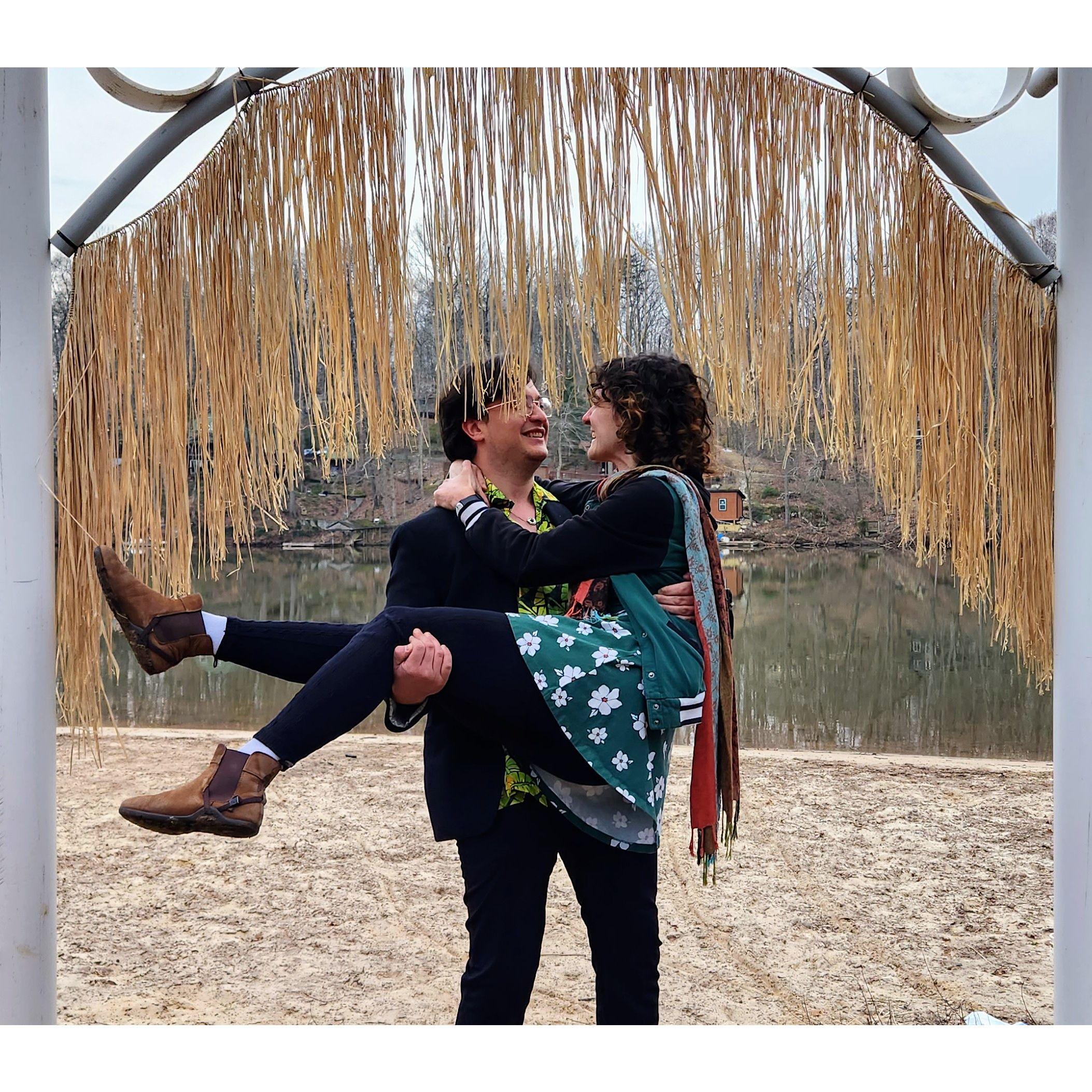 Also our engagement at Big Beach! Someone had fortuitously left this arch right where Asher planned to propose. By Ivan Khan.