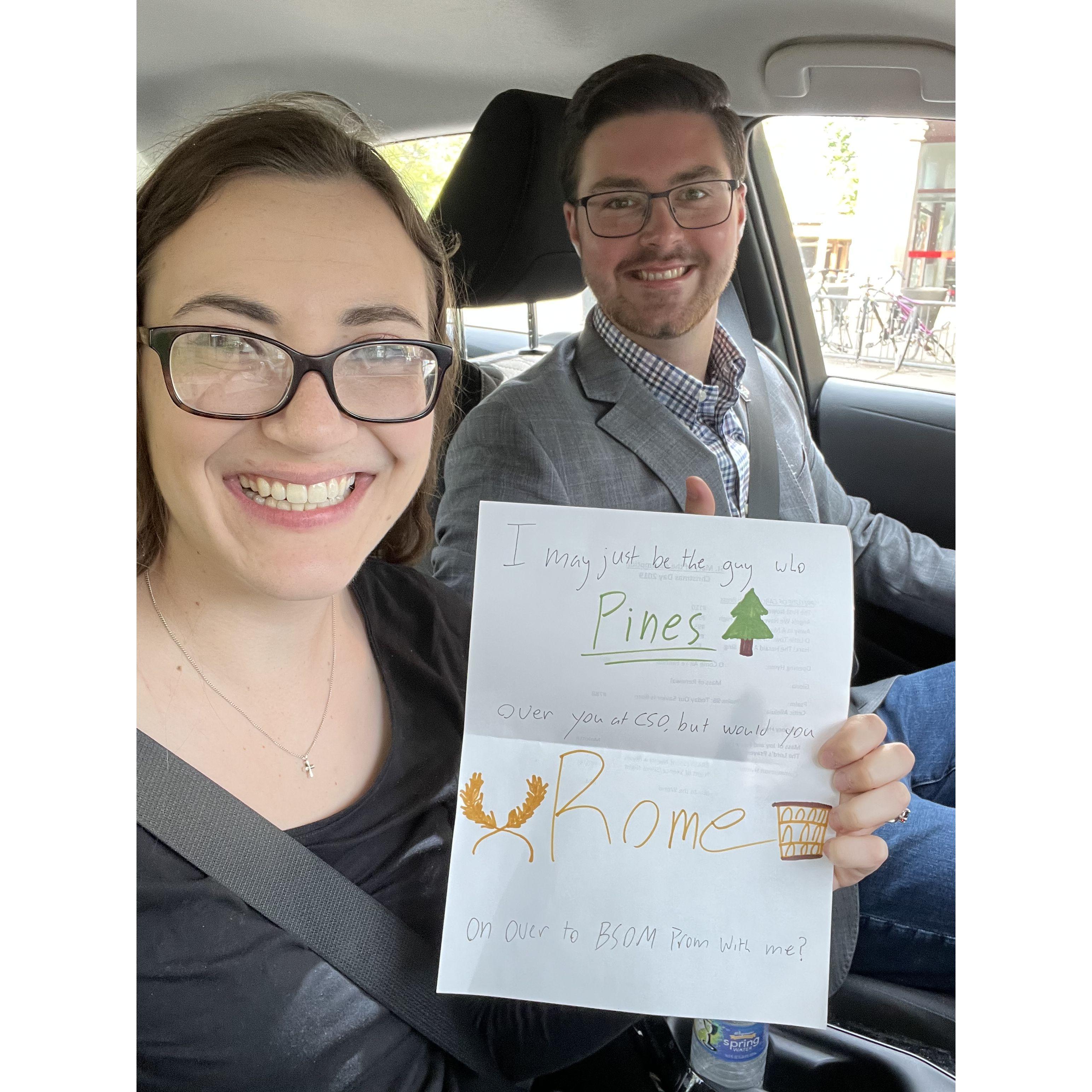 Aaron asks Bethany to Bienen Prom in May of 2023