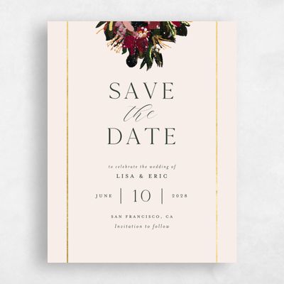 Linen, Beige Wedding Save the Date - Bloomsbury Portrait Foil