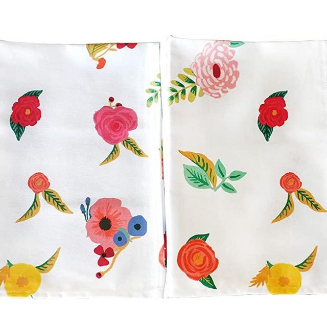 Sunshine Vibes Floral Tea Towel Set of 2 100% Cotton for The Flower Lover