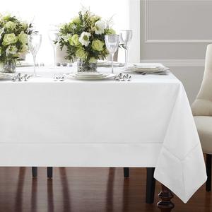 Wamsutta® Bordered Linen 70-Inch x 104-Inch Oblong Tablecloth in White