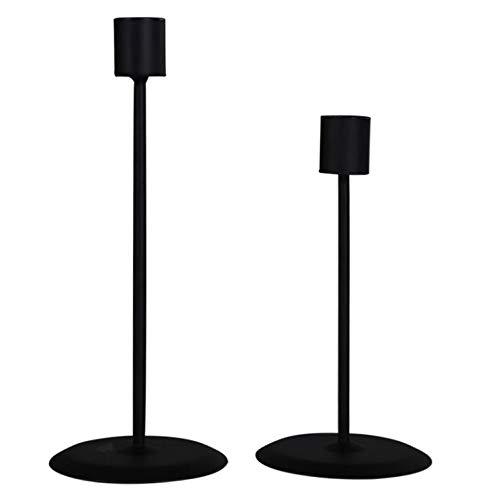 Black Metal Candlesticks for Taper Candles Table Romantic for Wedding Birthday Dinner Home Bar Decorative