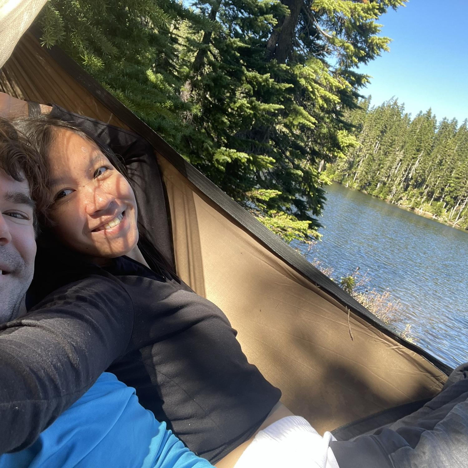 Taking a pause together in nature. Love is the best view from any hammock.
