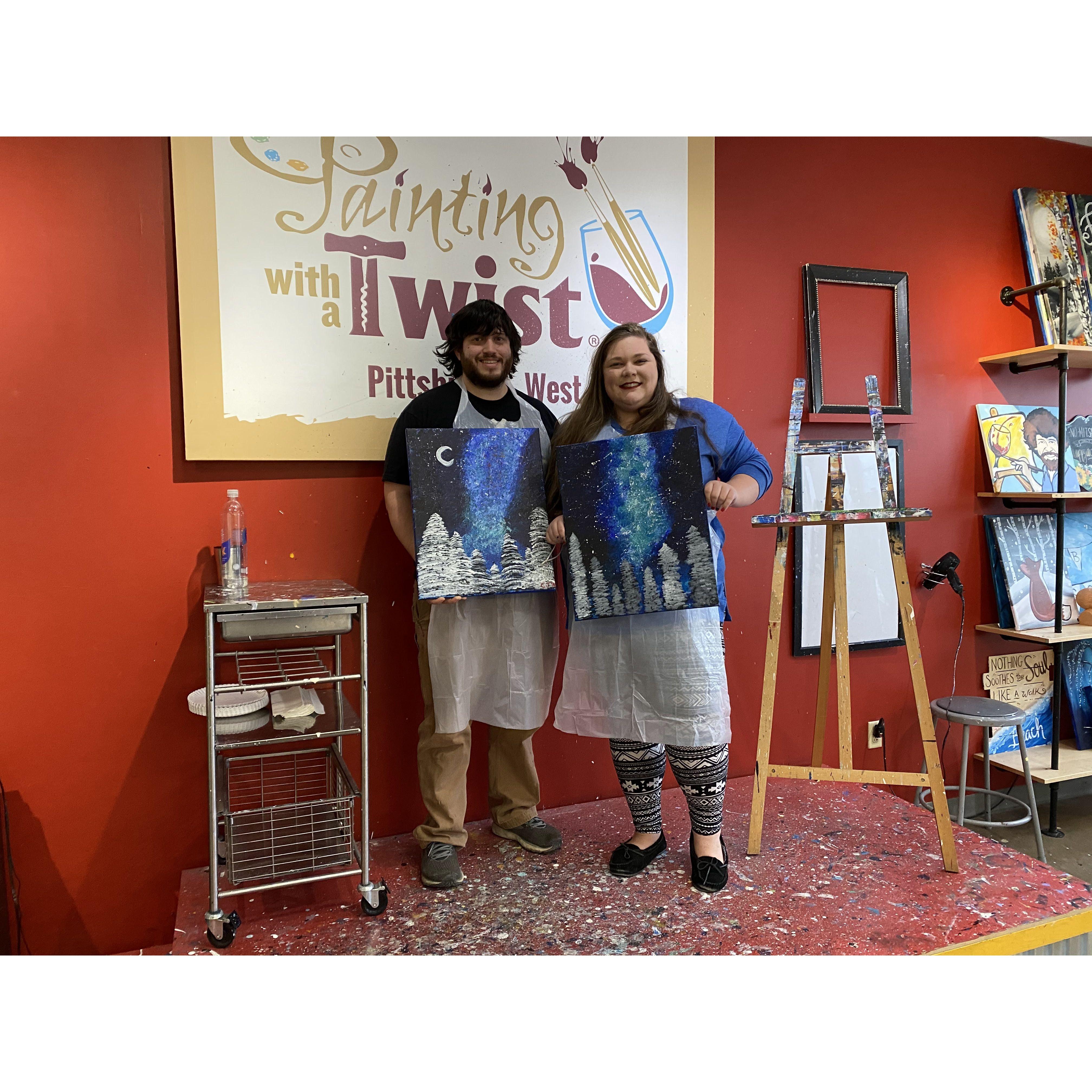 Our first Painting With a Twist together.