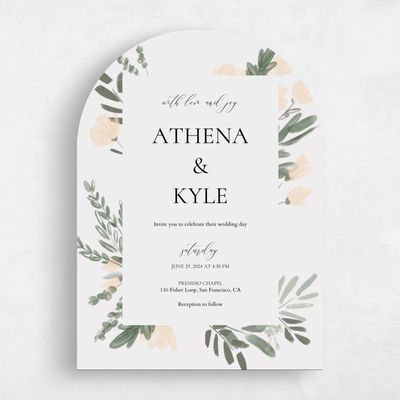Grey Arch Wedding Invitation - Oaklyn Portrait