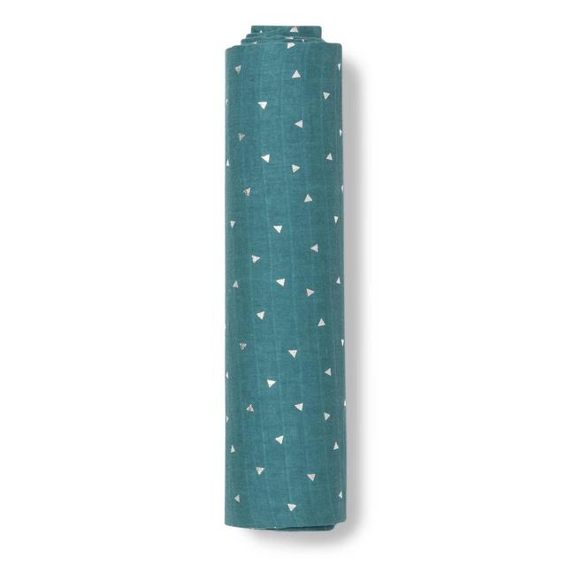 Muslin Swaddle Blanket Teal Triangles - Cloud Island™ Teal