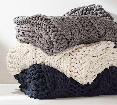 Colossal Handknit Throw, Bronze