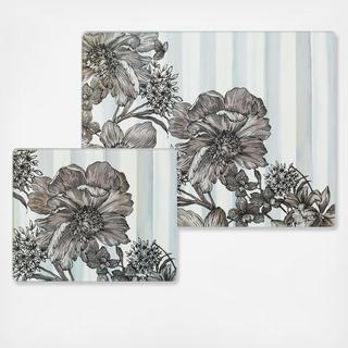 Sterling English Garden 2-Piece Glass Glass Cutting Board Set