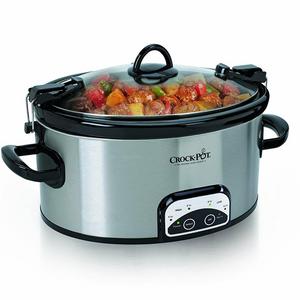Crockpot - Crock-Pot SCCPVL605-S 6-Quart Programmable Cook & Carry Oval Slow Cooker, Stainless Steel