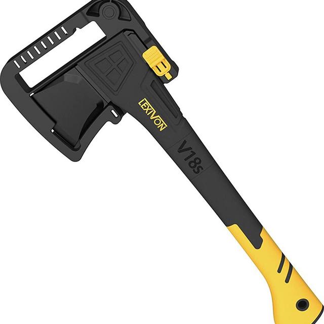 LEXIVON V18s Splitting Axe, 18-Inch Lightweight Fiber-glass Composite Handle & Ergonomic TPR Grip | Protective Carrying Sheath Included (LX-V18s)
