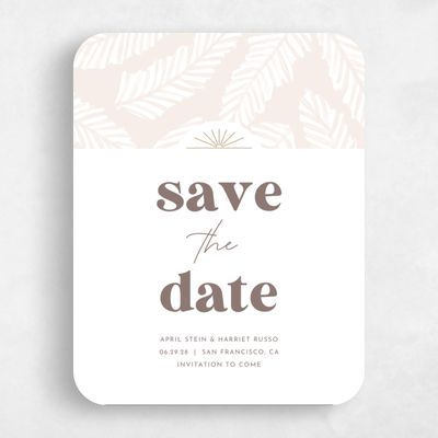 Beige Rounded Wedding Save the Date - Tucana Portrait
