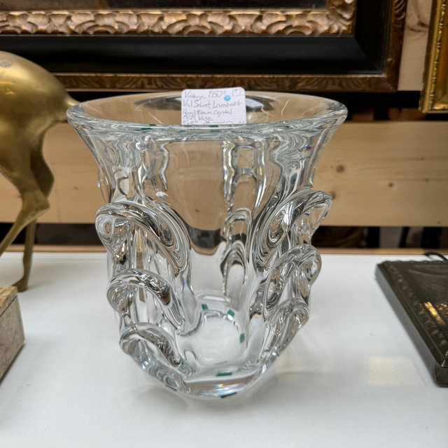 Vintage 1950s Val Saint Lambert Crystal Vase