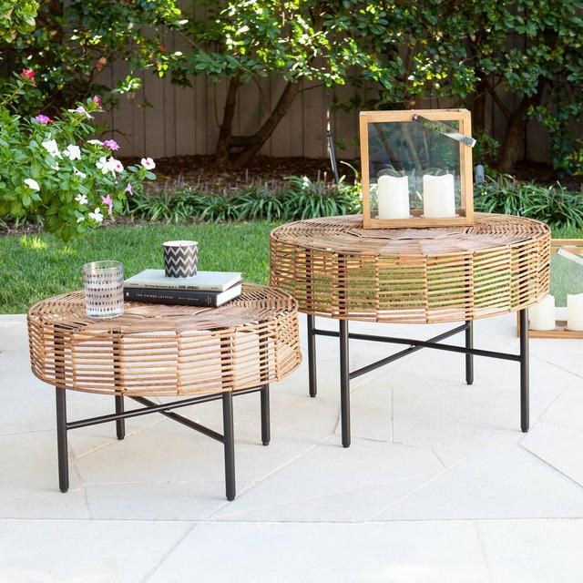 Mandy 2pk Round Outdoor Accent Table - Aiden Lane
