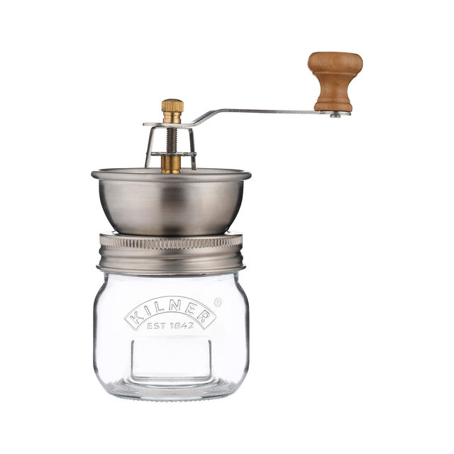 Kilner Seasoning Grinder, Refillable Glass Spice Mill with Stainless Steel Grinder