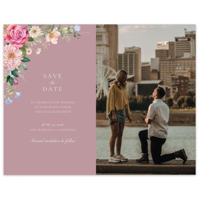 Dusty Rose, Pink Wedding Digital Save the Date - Trellis Photo