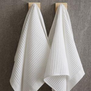 Organic Turkish Waffle Hand Towels (Set of 2) in White