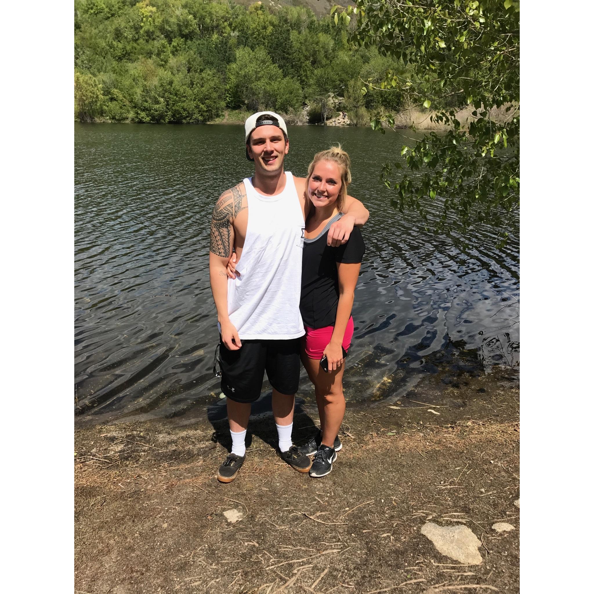 First hike. 2017. Ryan drank a beer the whole way up to the lake
