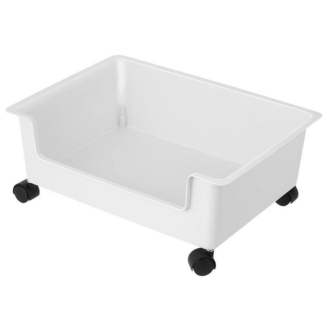 Under Bed Storage with Wheels Desktop Book Storage Bin for Home Office School Dormitory 6.12X11.08X6.12 Inches