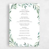 Green Wedding Program - Eastwick