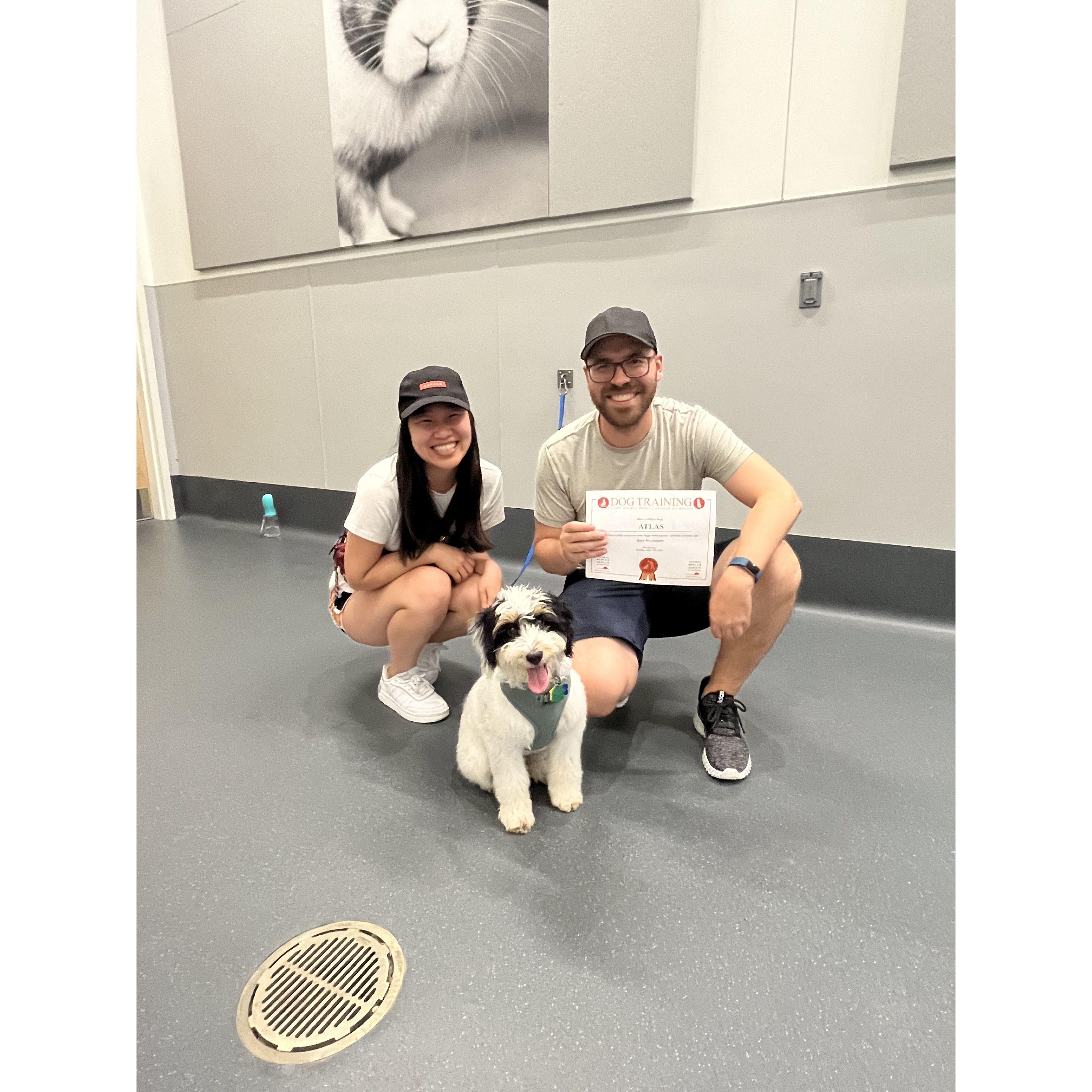 July 2023 - Atlas' puppy kindergarten graduation