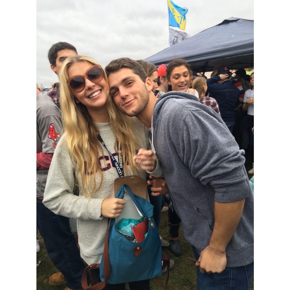 October, 2016- UConn tailgate, one day before we started dating