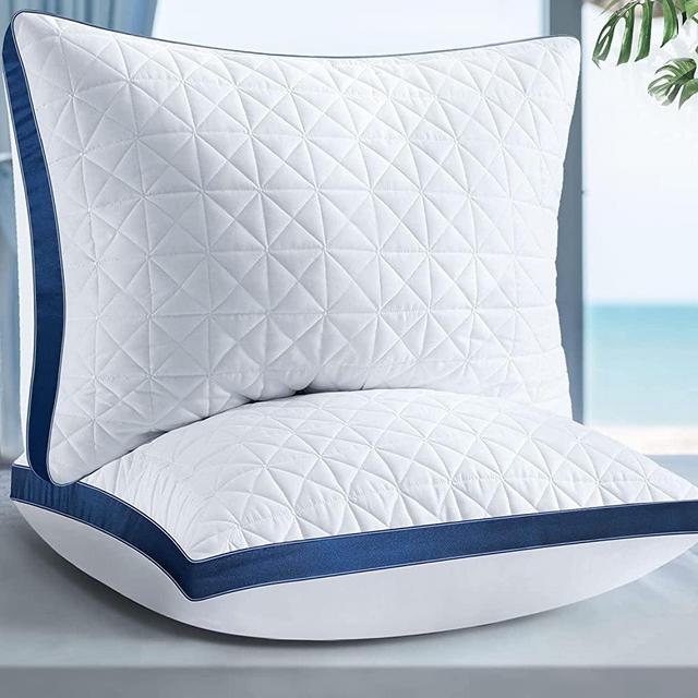 Slybear Queen Pillows 2 Pack, Pillows Queen Size Set of 2 - Cooling Hotel Luxury Pillow for Bed Sleeping, Supportive Breathable Down Alternative Gusseted Pillow for Side Stomach or Back Sleepers