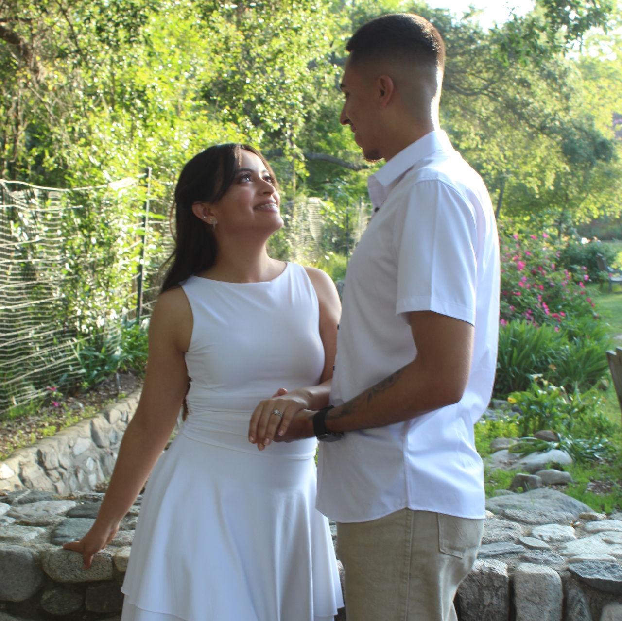 Our first set of engagement pictures in the spring flowers.