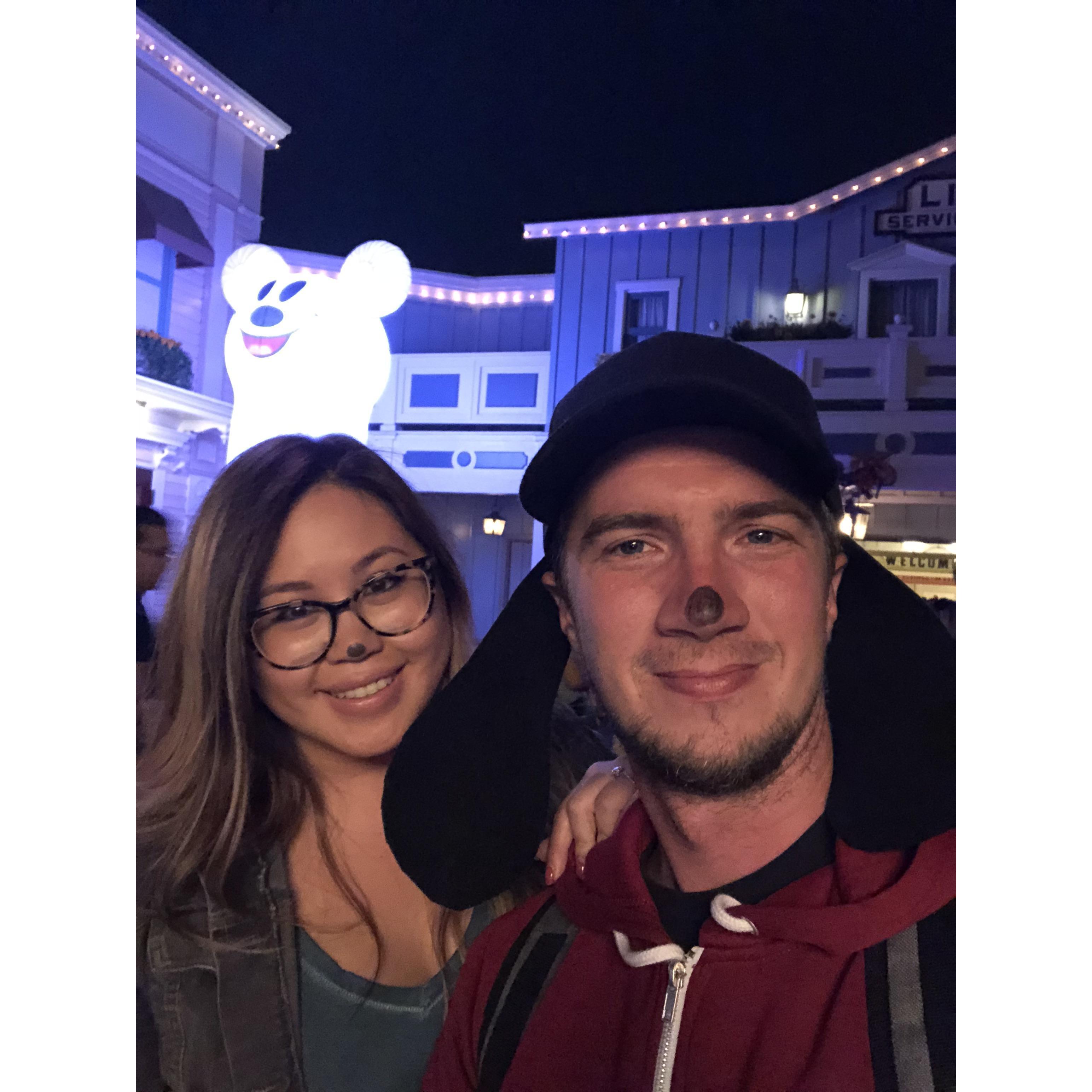 We dressed as Max and Roxanne from Disney's A Goofy Movie for the Mickey's Halloween Party.