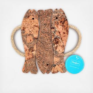 Cork Collection 3-Fish Trivet